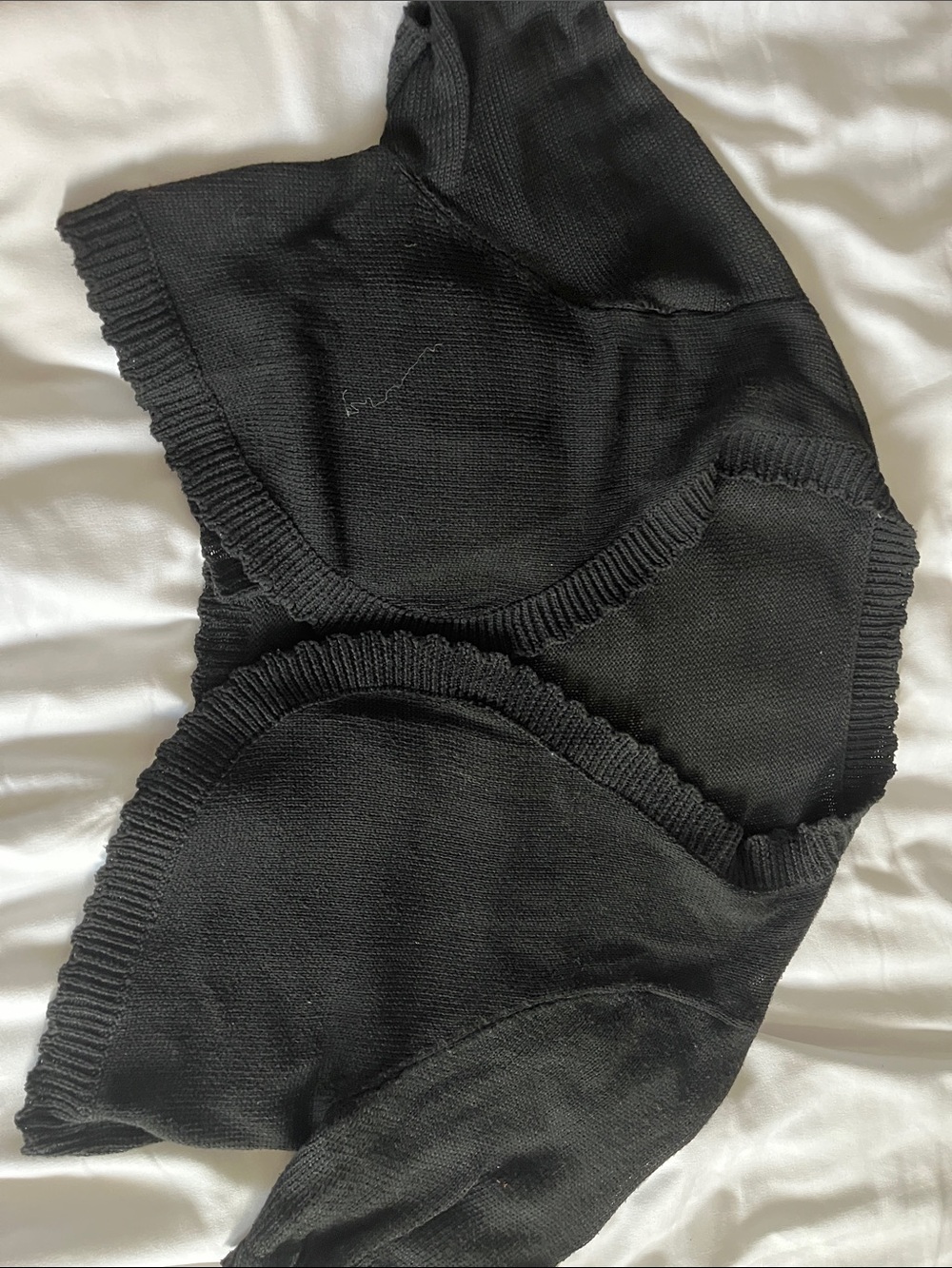 SHEIN Black Cropped Open-Front Short Sleeve Cardigan